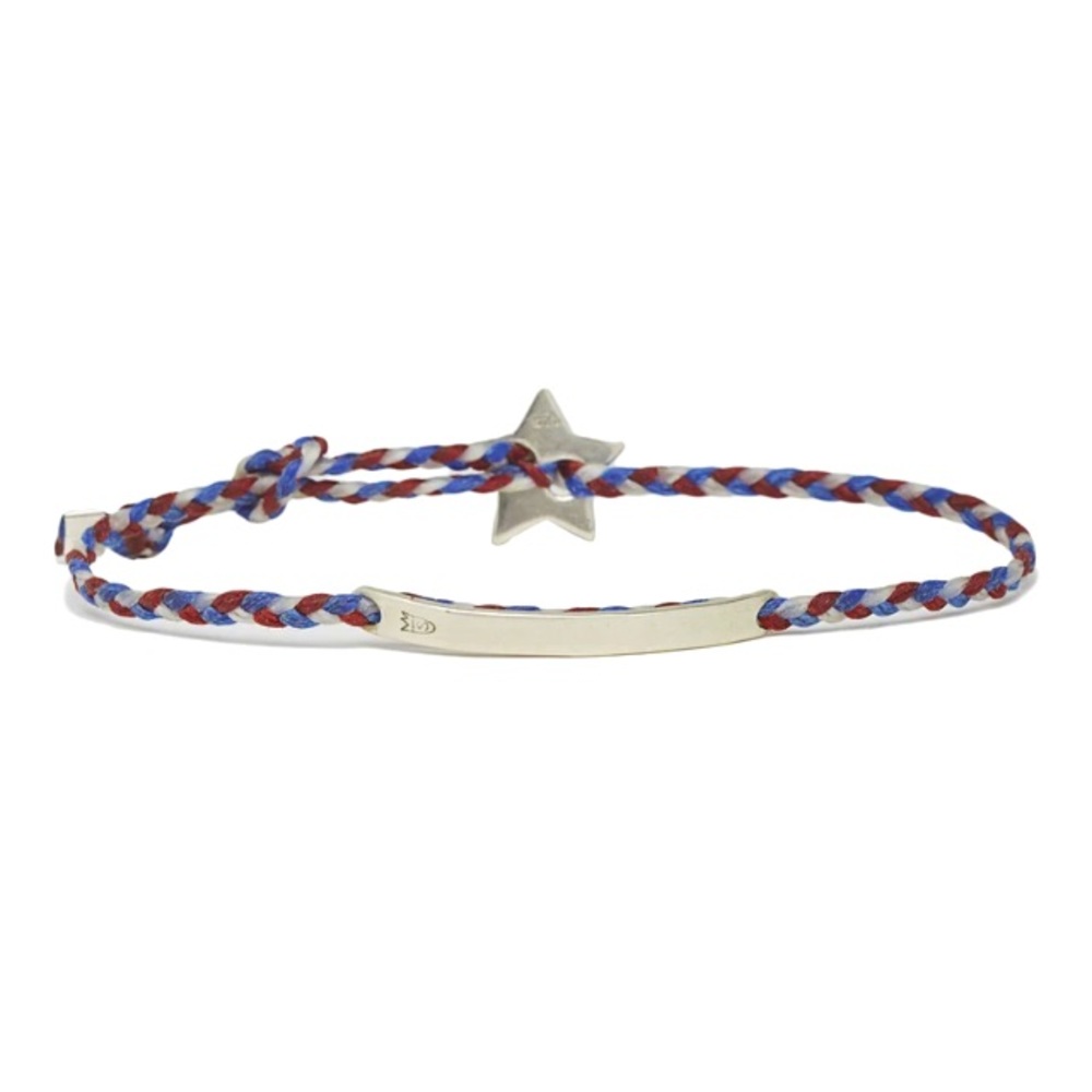 Scosha Red, White, and Blue Signature 4MM Bracelet in Sterling Silver